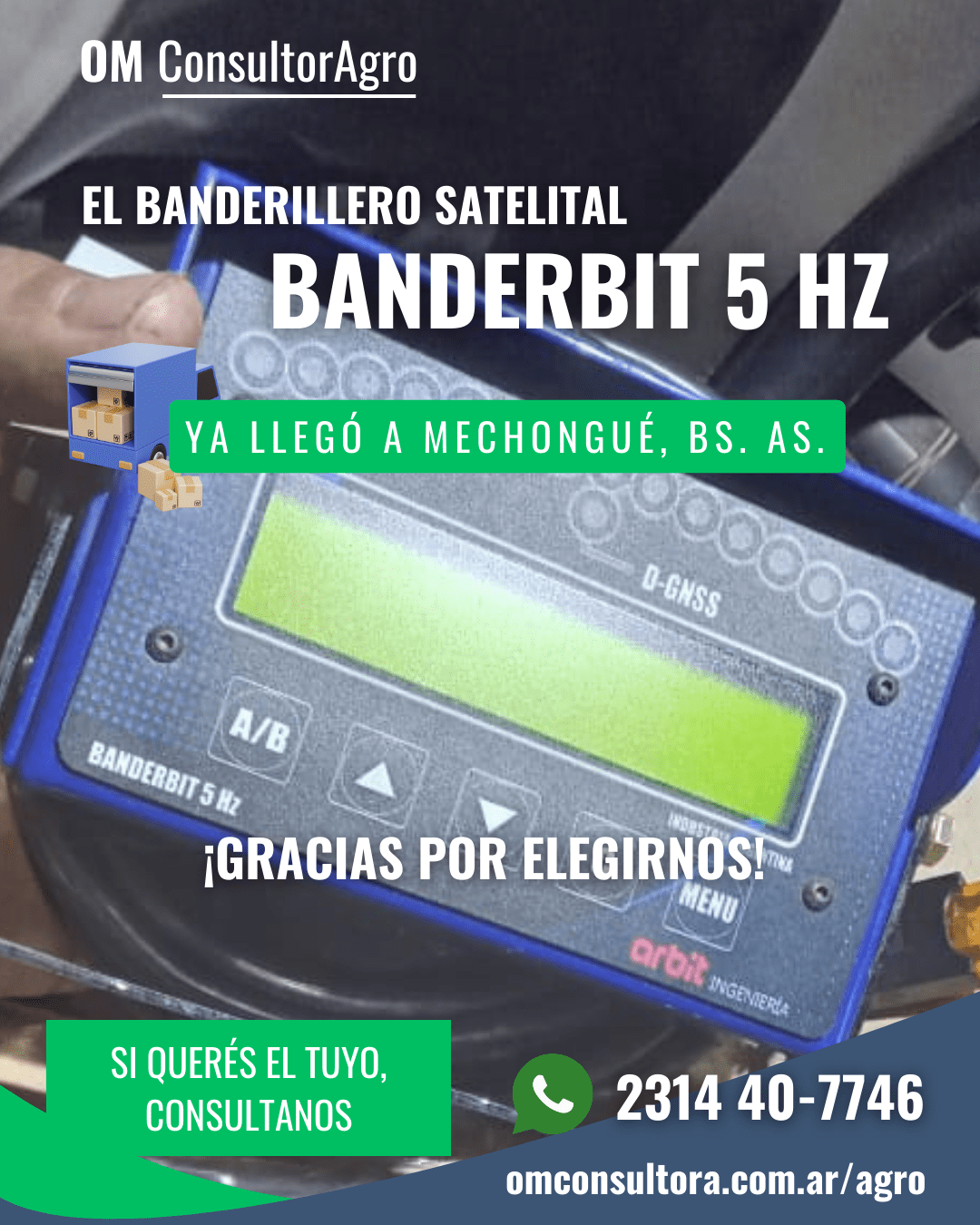 Banderillero satelital BanderBit 5Hz instalado