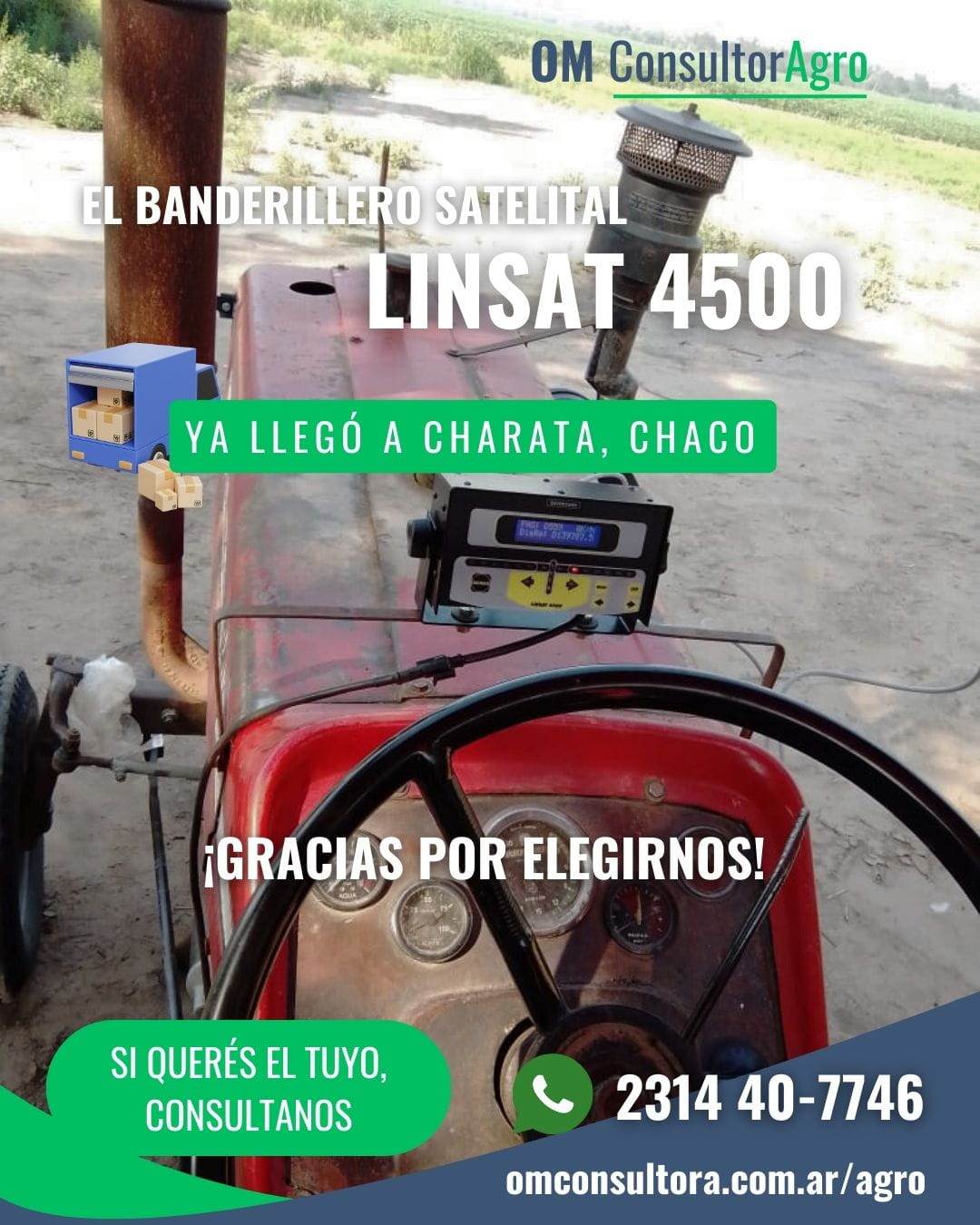 Linsat 4500 instalado en Charata, Chaco - OM ConsultorAgro